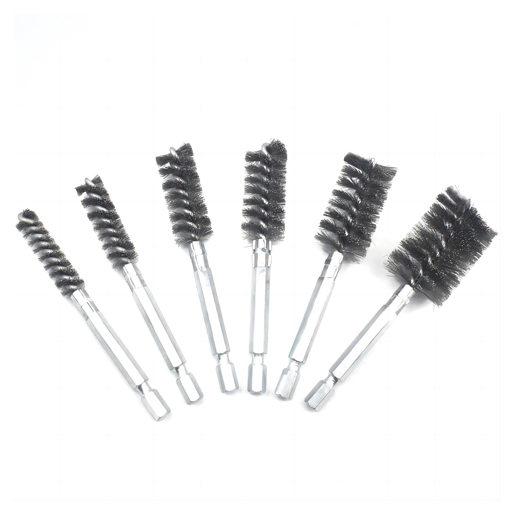cepillo de alambre, Cepillos de tubo alambre, cepillo , limpieza del orificio taladro, controlador impacto eléctrico vástago hexagonal 1/4 pulgadas(Cutting End 18mm)