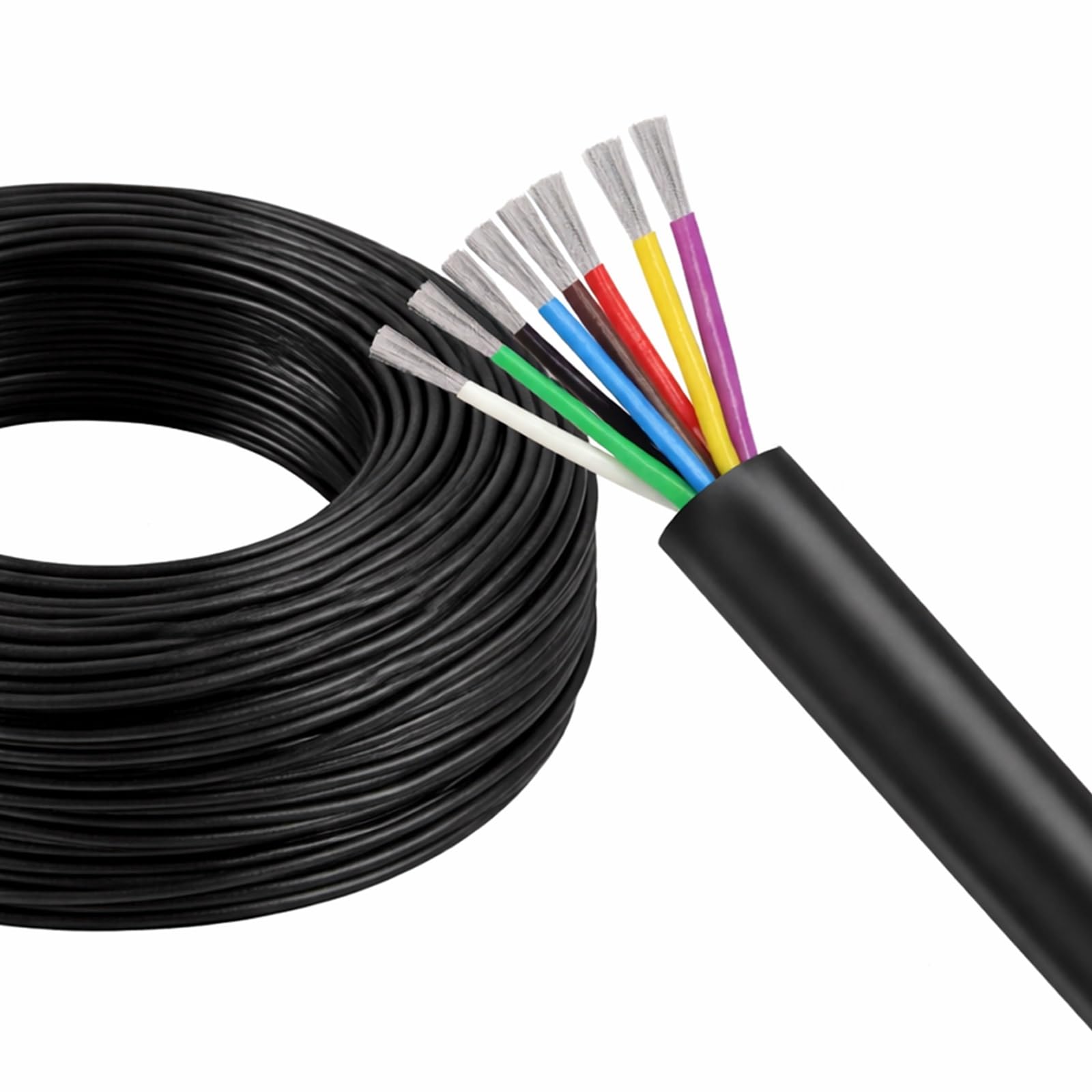 Alambre eléctrico de alta temperatura Calor, Cable de alta temperatura 2-10 núcleos, silicona, 600V, cobre estañado for soldador(25FT,3C)