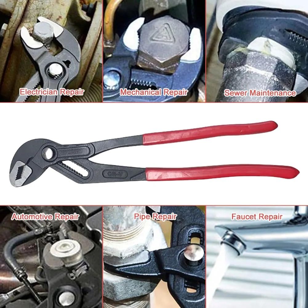 Llave de tubo ajustable para fontaneros con diseño de ranura deslizante y agarre cómodo, herramienta de mano rápida para tubería de 12 pulgadas