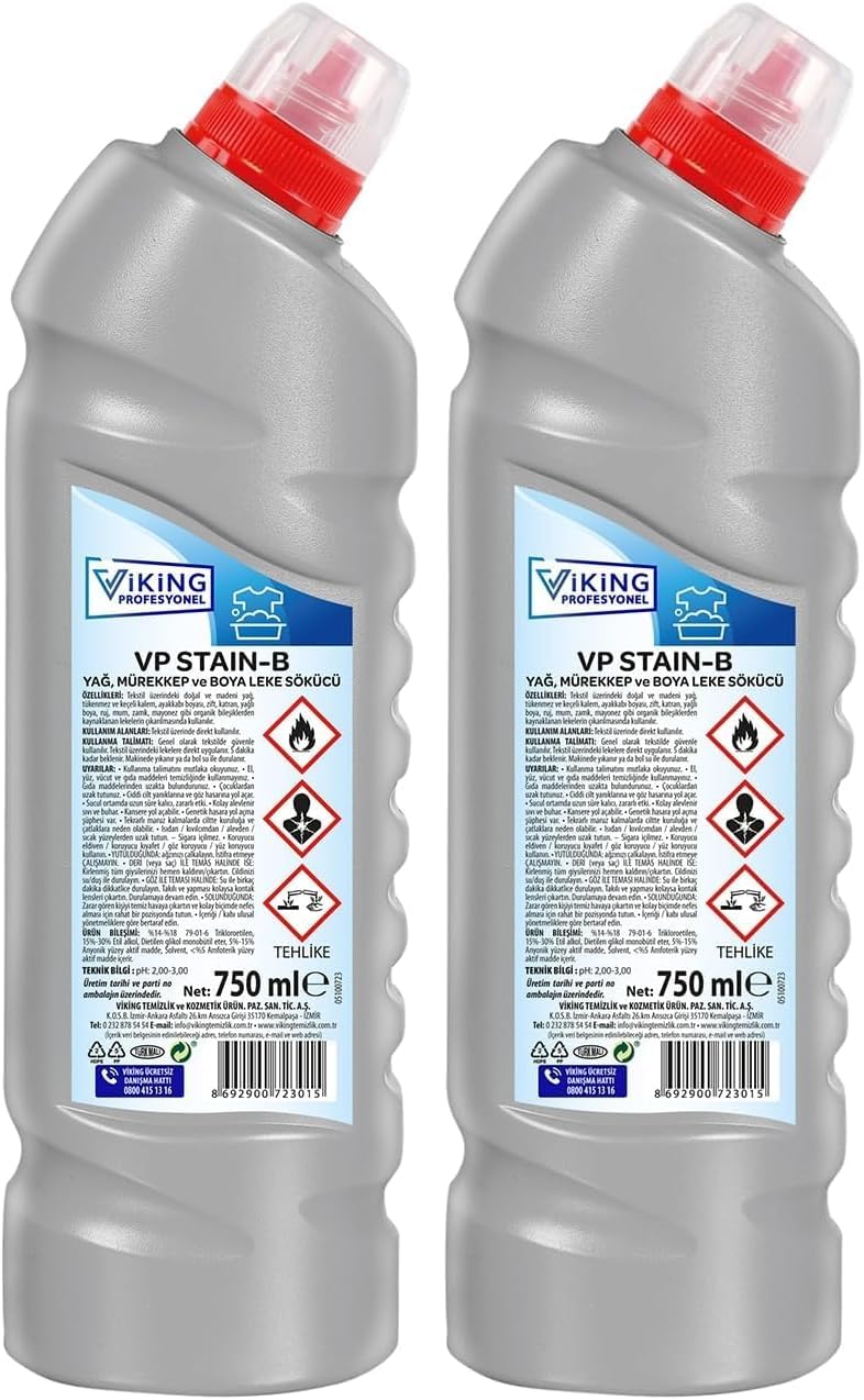 Viking Vp Stain-B Yağ,Mürekkep Ve Boya Leke Sökücü 750 Ml (2 paketi)