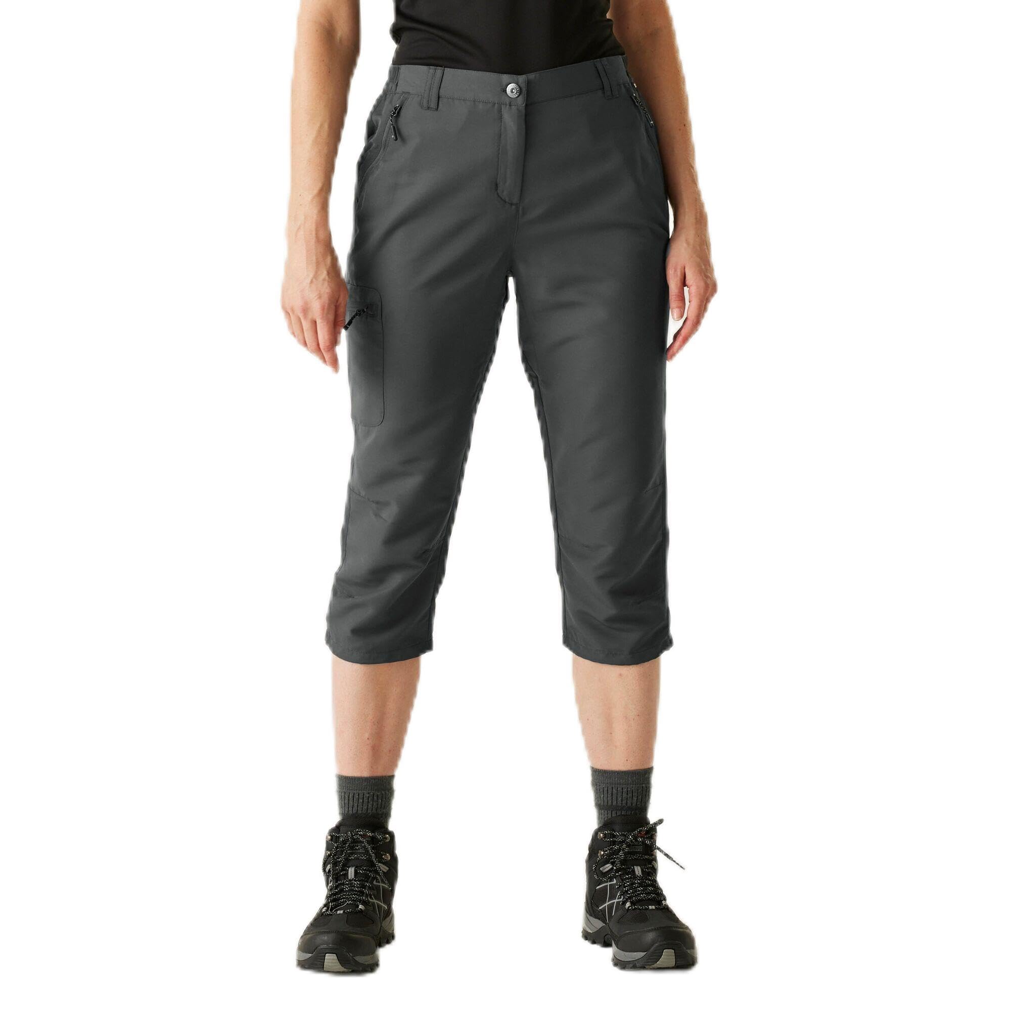 Regatta Women's Grey Chaska V3 Capri Trousers In | Size: 18