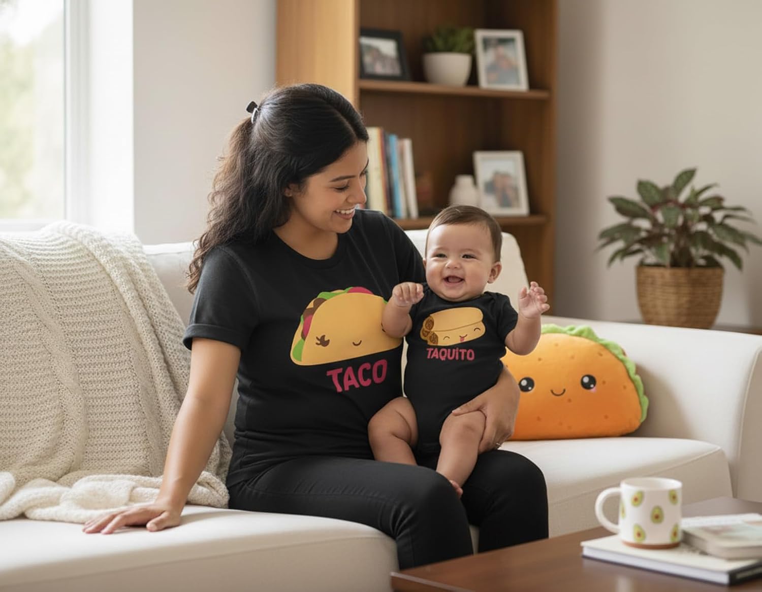 Tstars Taco & Taquito Mommy and Me Matching Shirts, Funny Mom and Baby Gift for Baby Shower or First Mother's Day