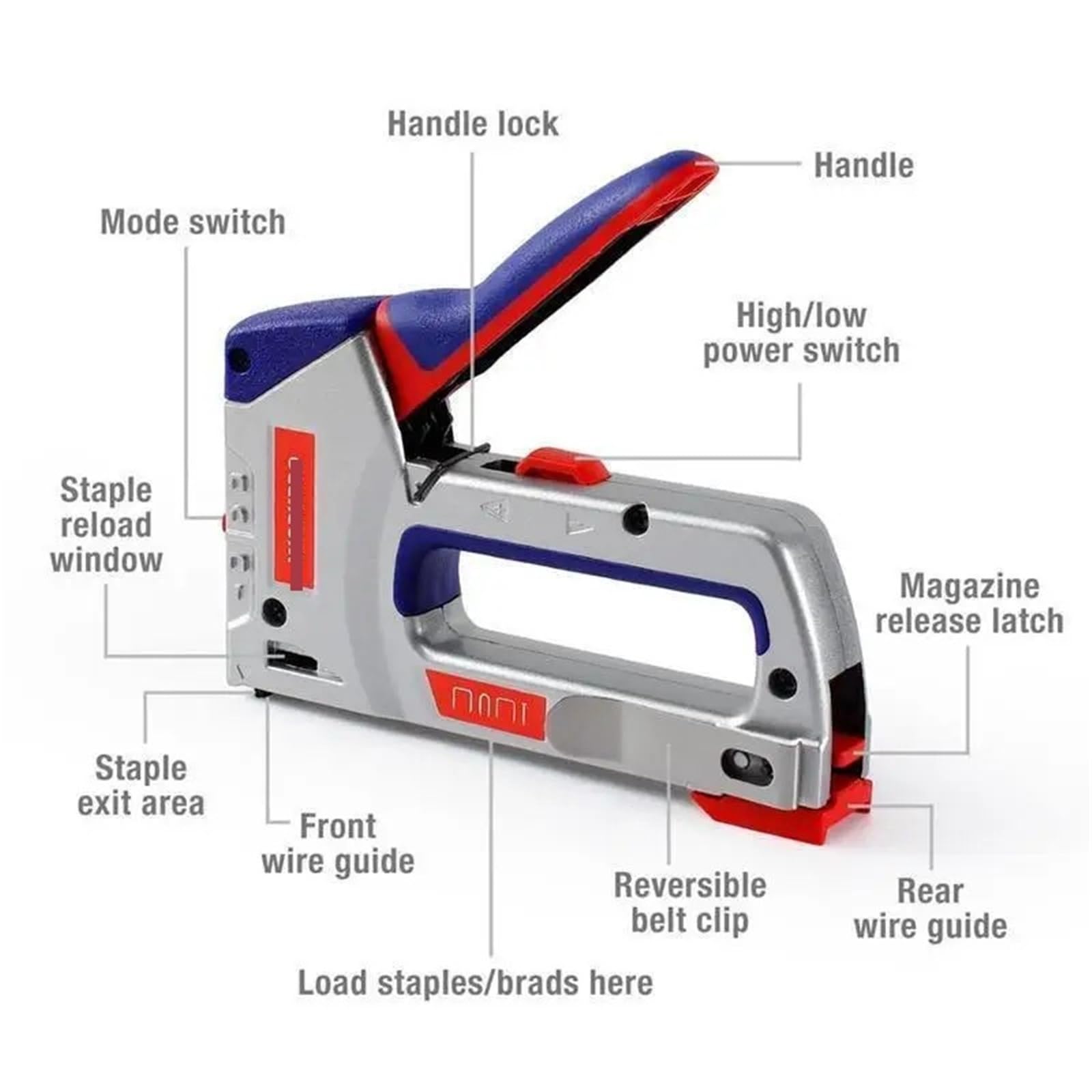 Graffettatrice Per Legno Pistola cucitrice 4 IN 1 for carichi pesanti Tappezzeria