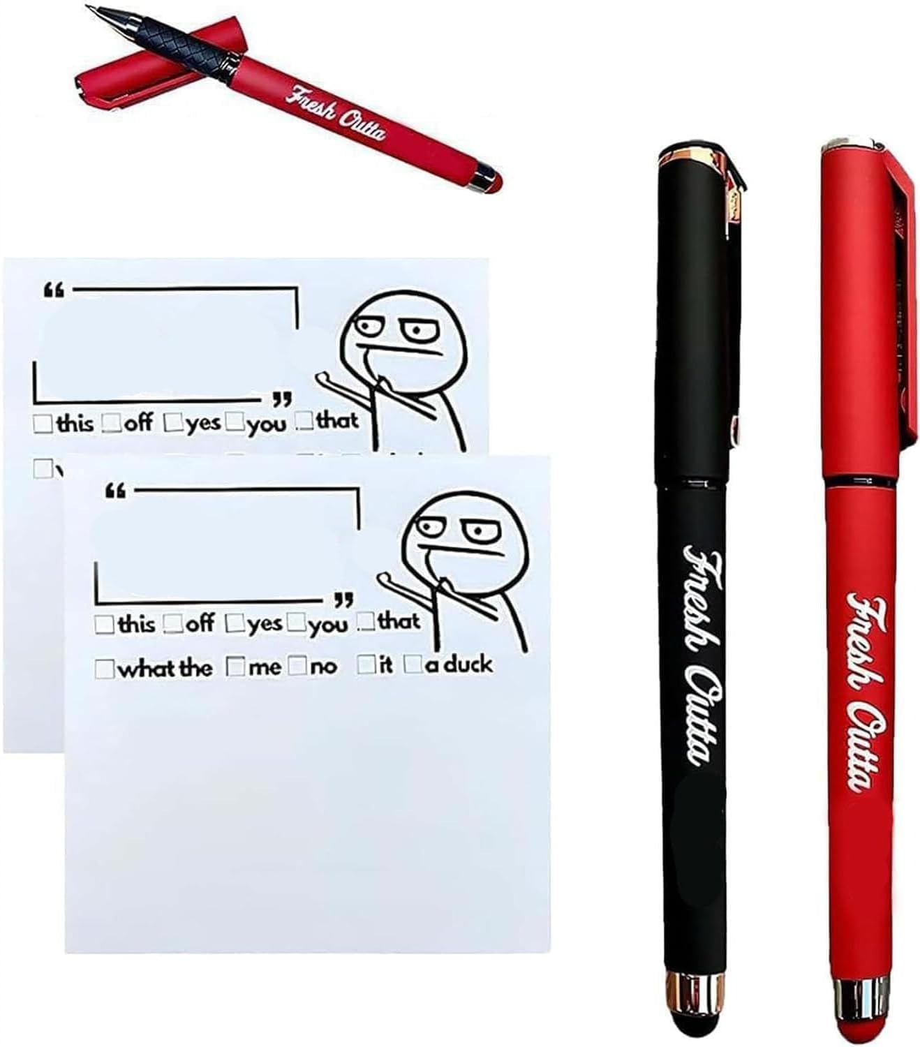 Funny Sticky Note, Funny Sticky Notes for Adults for Work，4 Pieces Novelty Memo