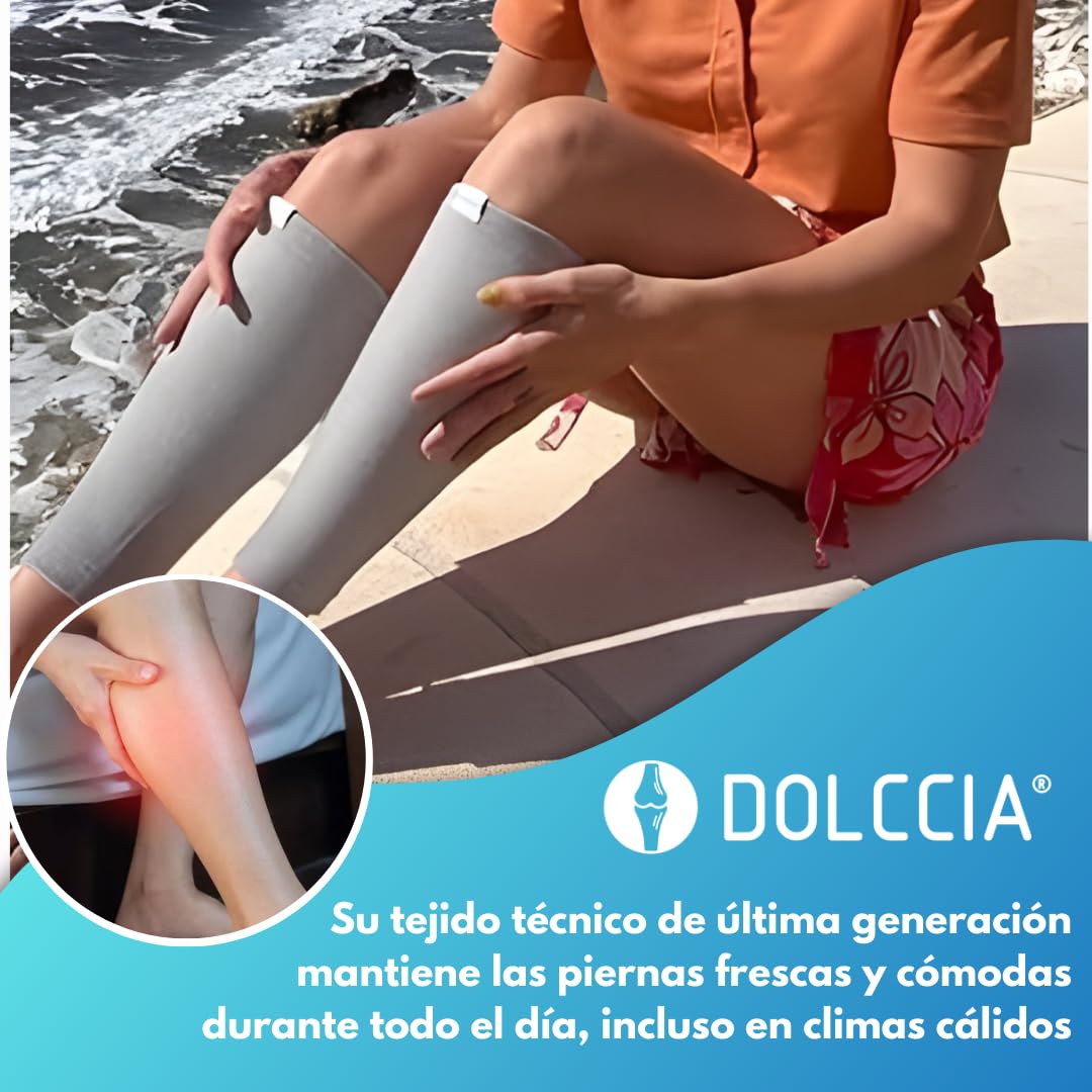 DOLCCIA 1 par Medias de compresión de bambú, Calcetines Compresivos Mujer Hombre, Mangas de Compresión para Deporte, Running, Ciclismo, Trabajo, Senderismo, Vuelo