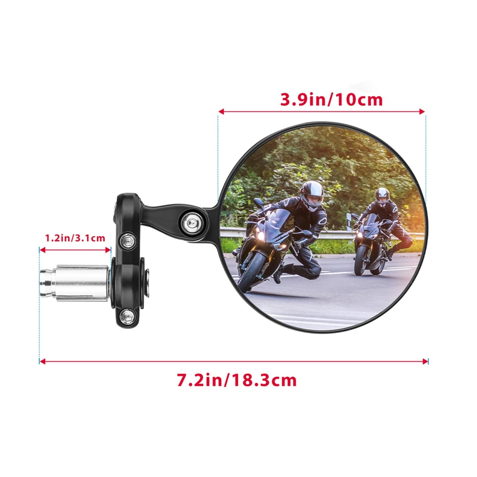 Motorrad Spiegel Für Für For MT07 Für For MT09 Für R1 Für R3 Für CB125R Für CBF125 Für Z900 Für Z750 Roller Fahrrad Spiegel Rückspiegel (Farbe : Bundle 2)