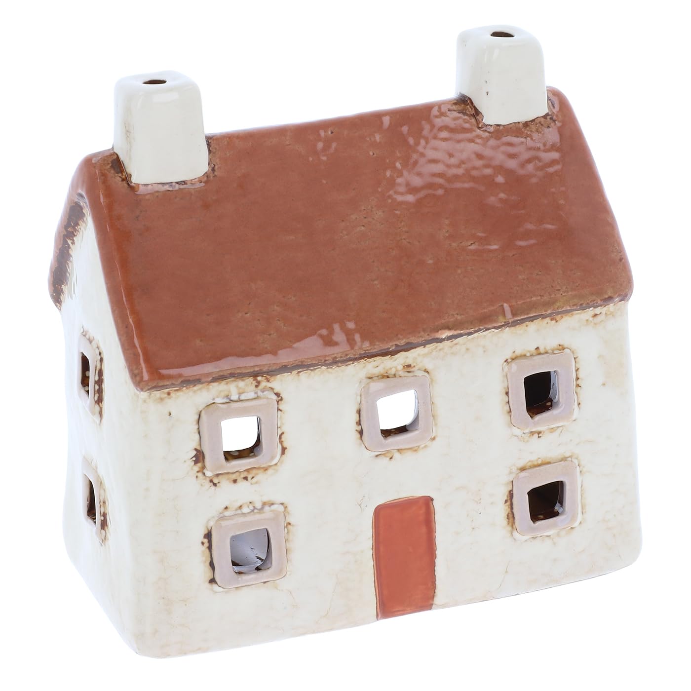 Shudehill Giftware Village Pottery Cream Croft House Tealight Holder 340275