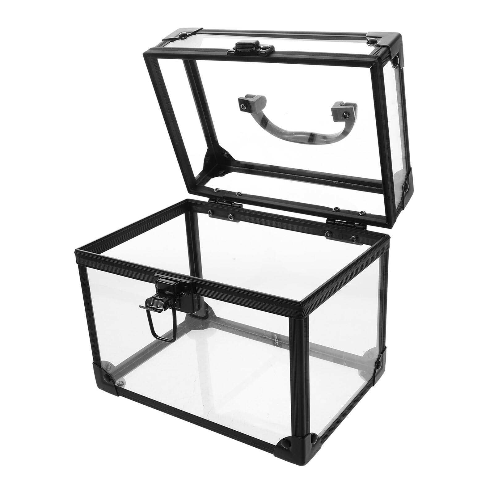 SOIMISS Scatola Porta CD e Dvd Trasparente con Coperchio e Maniglia Contenitore Impilabile in Plastica Resistente Organizer per Custodie di Dischi Giochi e Vinili Grande Capacità per