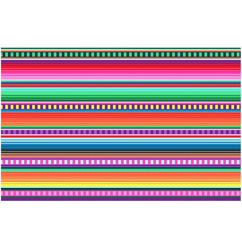 Fanghui Polyester 10x8FT Mexico Fiesta Theme Photography Backdrops Colorful Stripes Photobooth Event Table Party Banner Decor Baby Shower Birthday