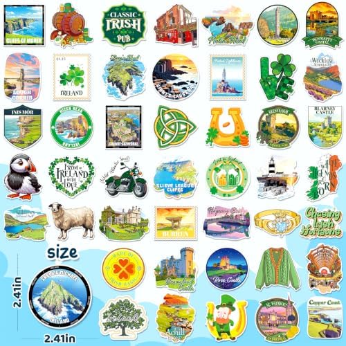 100PCS Ireland Stickers, Waterproof Vinyl Decals - 1