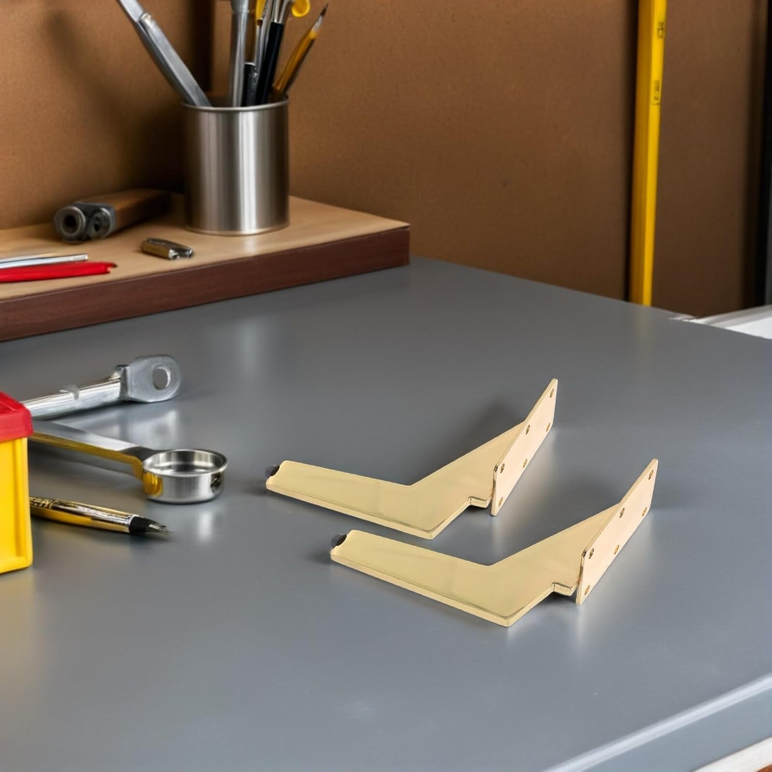 4pcs Metal Furniture Legs 15cm Steel Blade Sofa Support Legs Replacement for Tv Stands End Tables Gold Titanium Finish