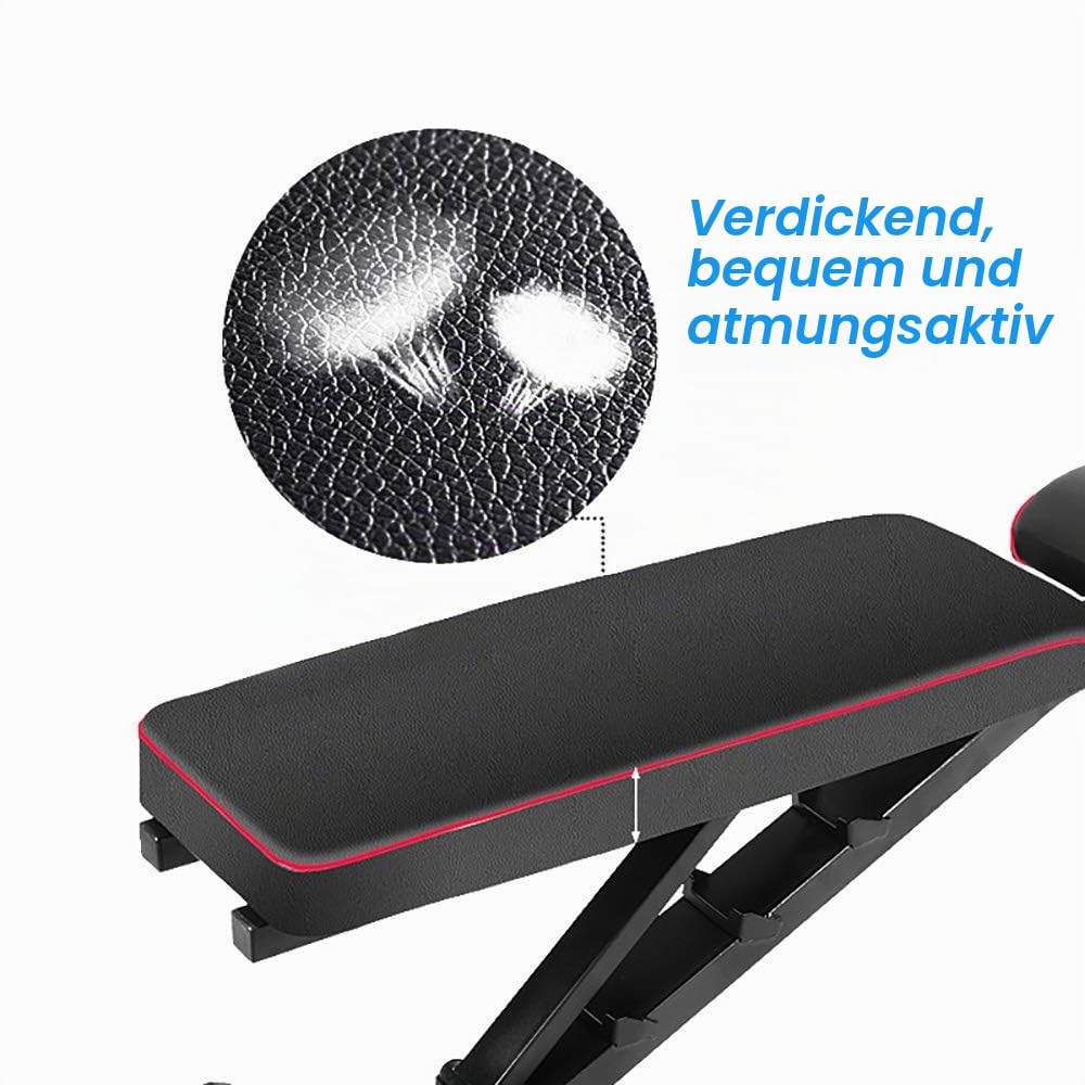 sogesfurniture Klappbare Hantelbank Schrägbank Variable negativ/Fach, Multi-Funktion Fitnessbank,Trainingsbank, Bauch- & Rückentrainer, mit Verstellbarer Rückenlehne, BHEU-PSBB004