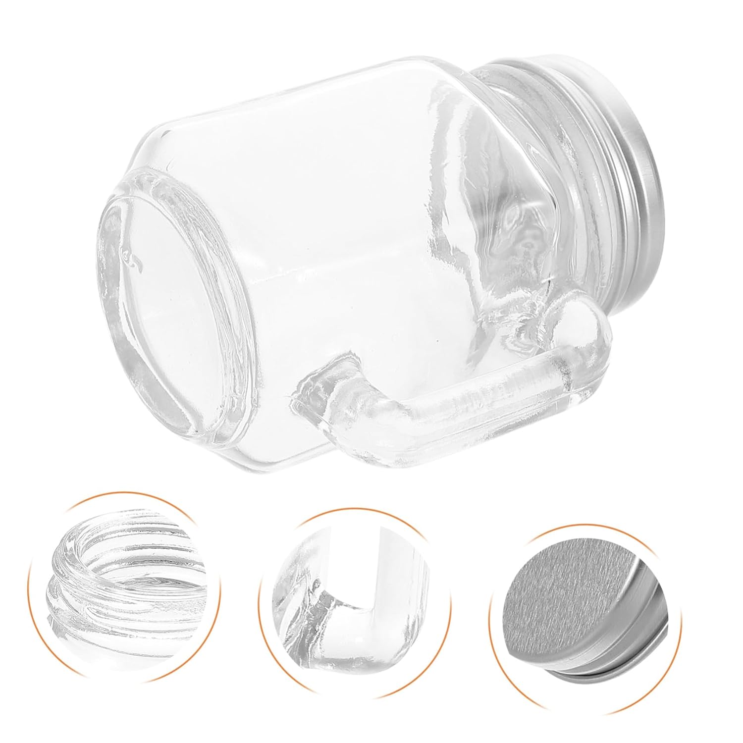 Glass Nail Tool Sterilizer Jar with Lid for Cleaning Nail Brushes and Cuticle Clippers Multifunctional Design Made of Sturdy Glass and Metal for Home Storage