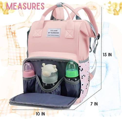 Miniatura 2 de Pañaleras para bebe, mochila para pañales, bolsa de pañales, artículos esenciales para recién nacidos, mochila para pañales, incluye correas para