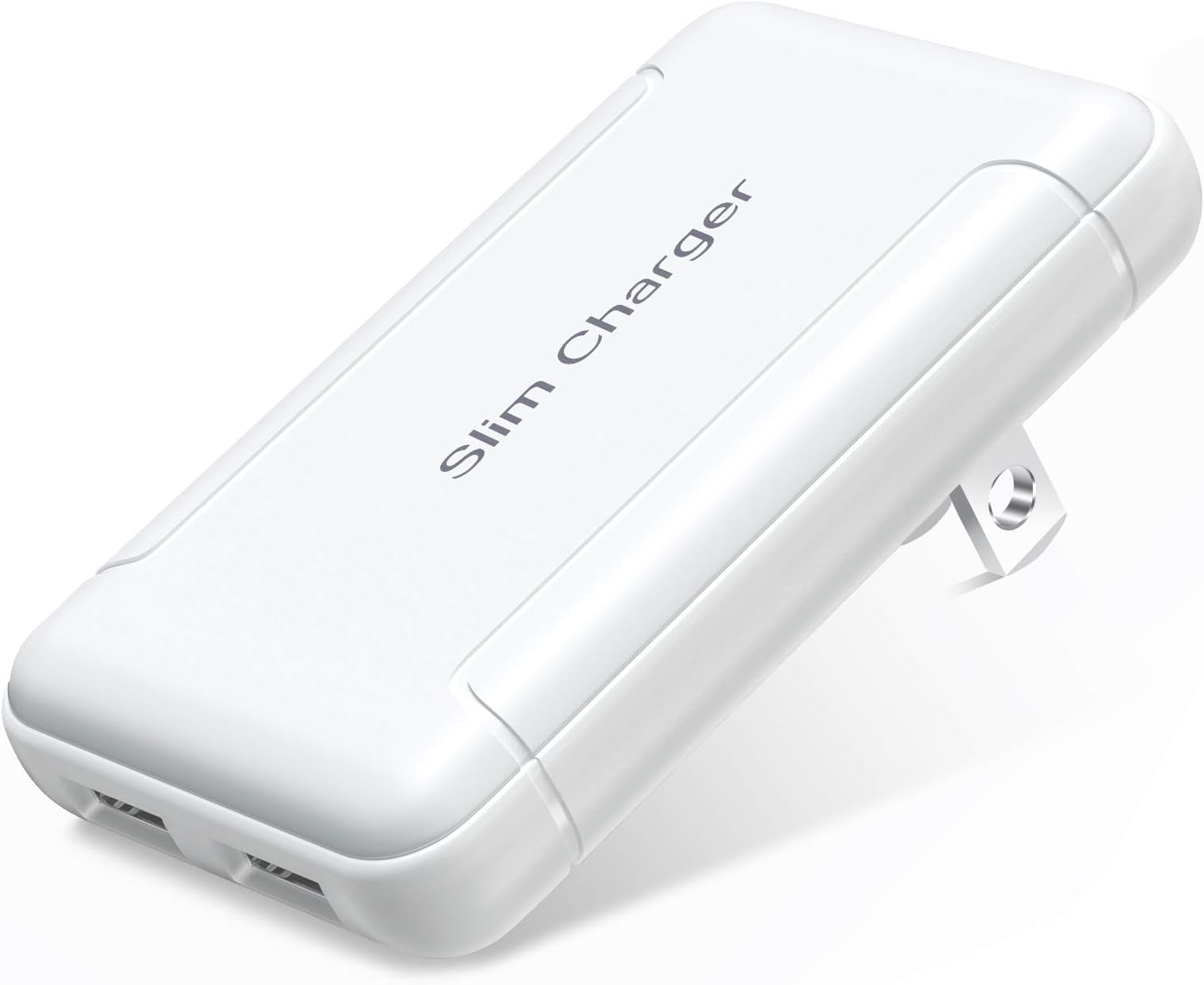 Charger Block, OKRAY Flat Dual USB Wall Charger with Foldable Plug, 5v/3a Fast Charging Block Extra-Slim Portable 2 USB-A Ports Phone Plug Adapter for iPhone 13 12 11 XR XS iPad, Samsung GalaxyS23 A35
