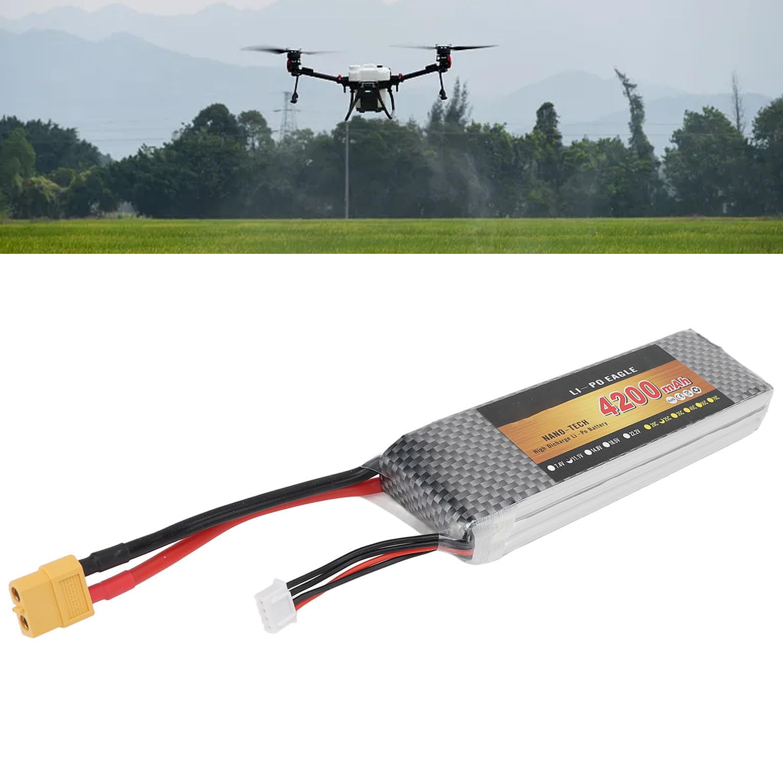 RC Cars Batería de Litio 4200mAh 11 1V Batería Lipo de Alto Rendimiento con Enchufe XT60 para RC Car Model Avión Helicóptero Quadcopter Drone - Tasa de Descarga de