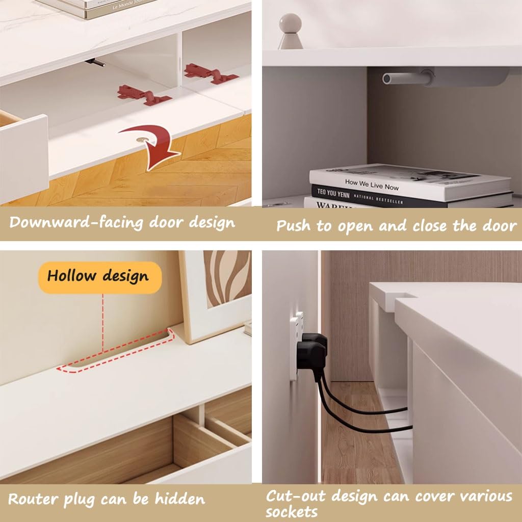 Schwebender TV-Ständer 120-300cm Schwebender TV-Ständer Tv-Schränke Für Wohnzimmer Entertainment Media Konsole Center Für Wohnzimmer Schlafzimmer TV-Bank(Wooden-B,160cm/62.9in)