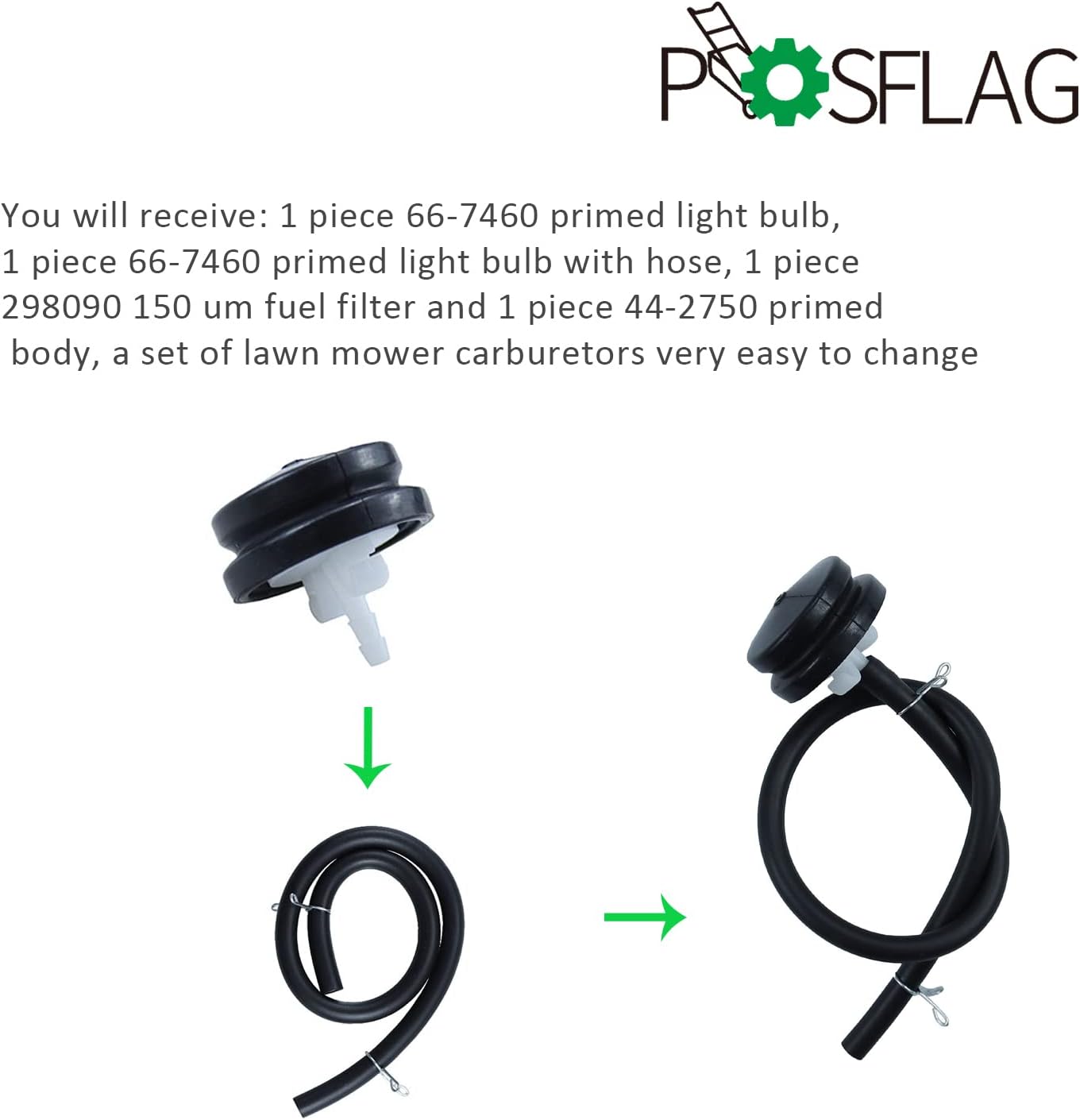 review POSFLAG 667460 Primer Bulb Replaces Toro 66 7460 Bulb Primer Kit, Toro 66-7460 Bulb-Primer kit, Toro 66-7460 Primer Bulb 66-7460 with 298090S Fuel Filter and 801254 Spark Plug for Toro Snow Blowers