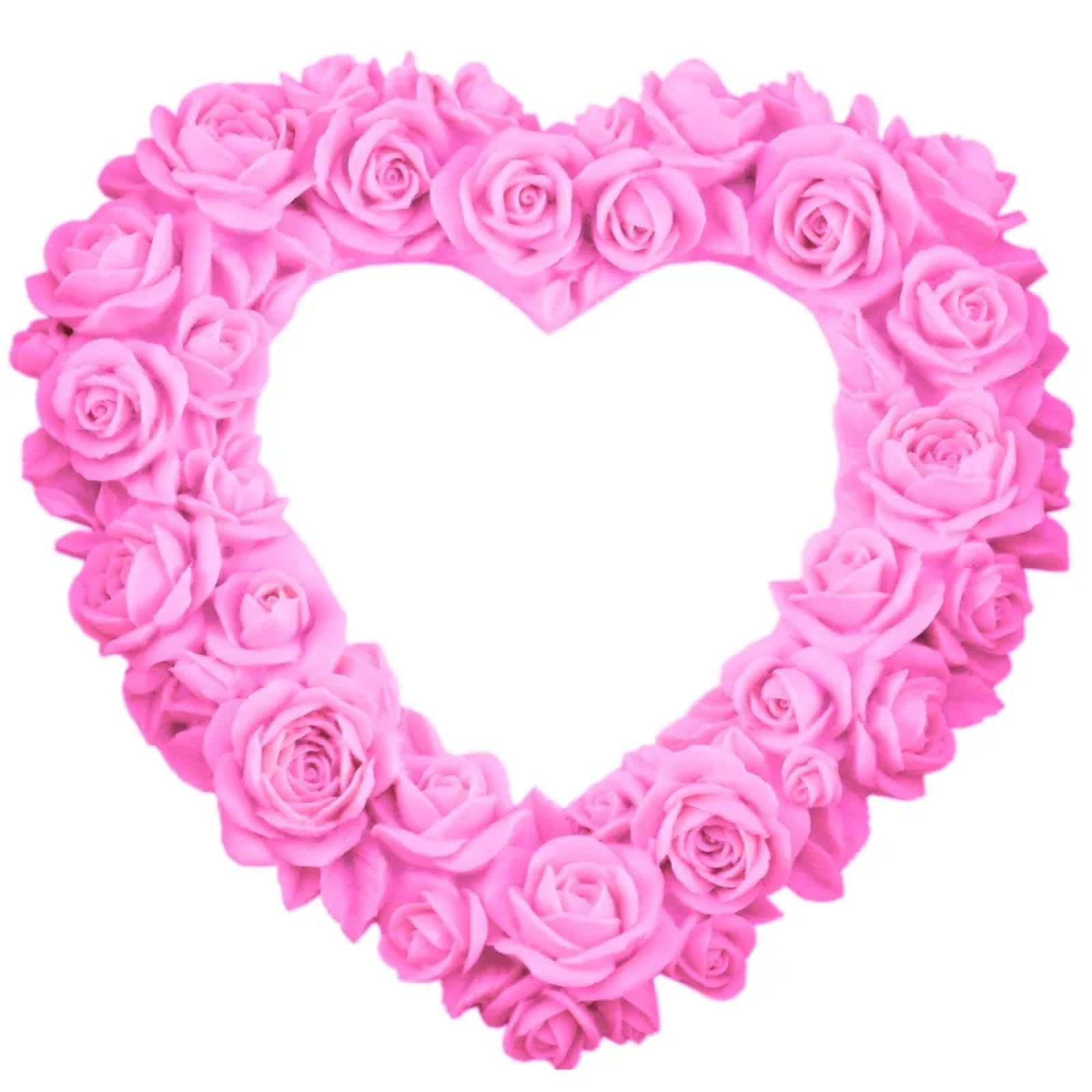 Moules en silicone pour savons - 16,5 x 15,8 x 2 cm - En forme de cœur et de rose - Pour gâteau de mariage - Outils de décoration de gâteaux - Moules à chocolat