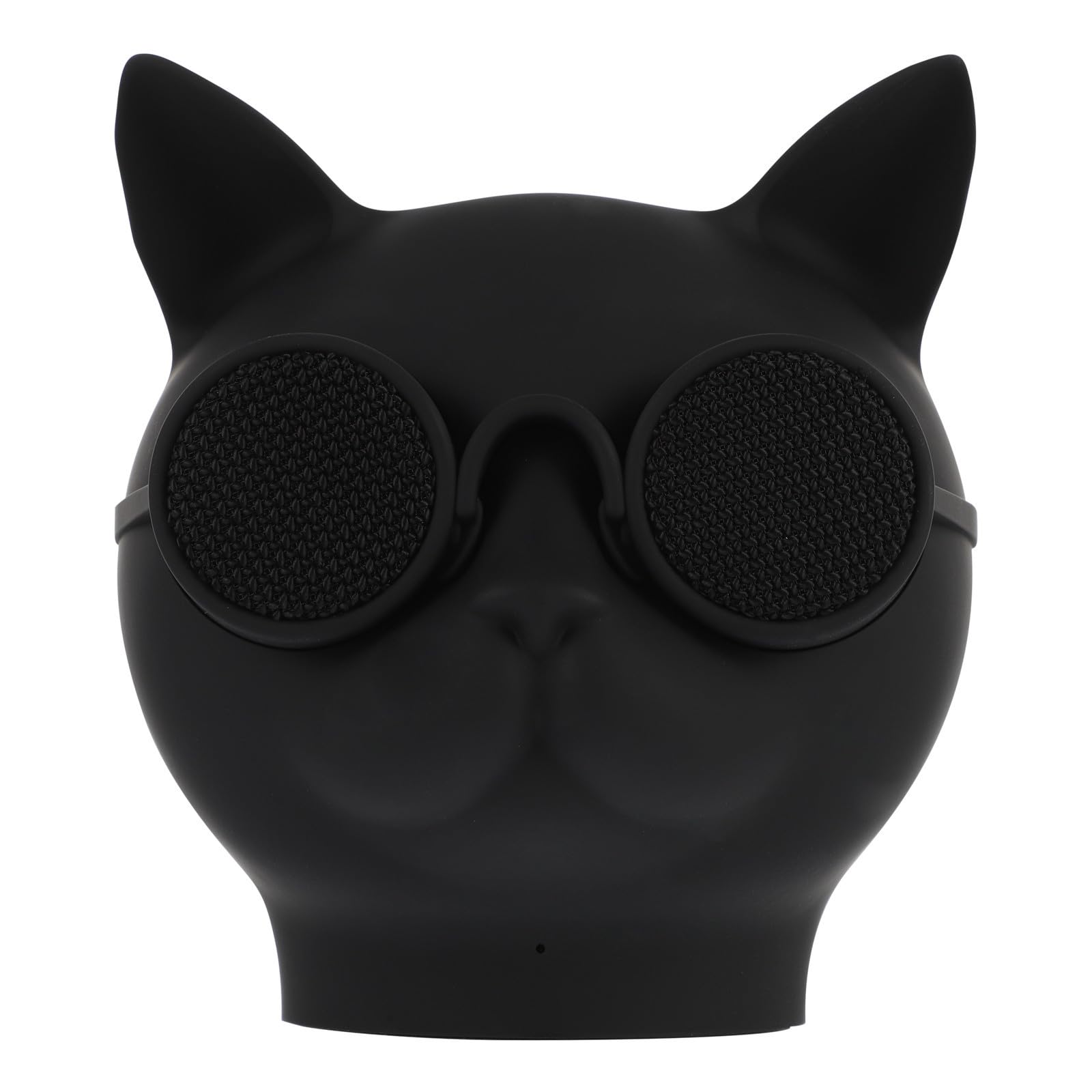 LALAFINA Altavoz Inalámbrico Portátil Volumen Alto Mini Altavoz de Plástico Negro Forma de Cabeza de Gato y Conexión Rápida para Uso Hogar