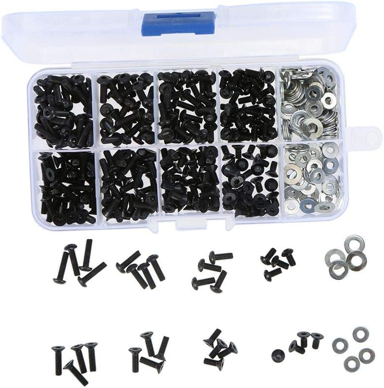 WOVELOTScrews Box Set for 1/10 HSP Traxxas Tamiya HPI Kyosho D90 SRC10 Remote Control RC Car Parts 180pcs