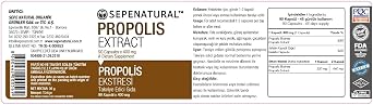 Sepe Natural Propolis Ekstresi | 90 Kapsül x 400 mg | Saf ve Standardize Propolis Ekstresi | Nutritional Supplement