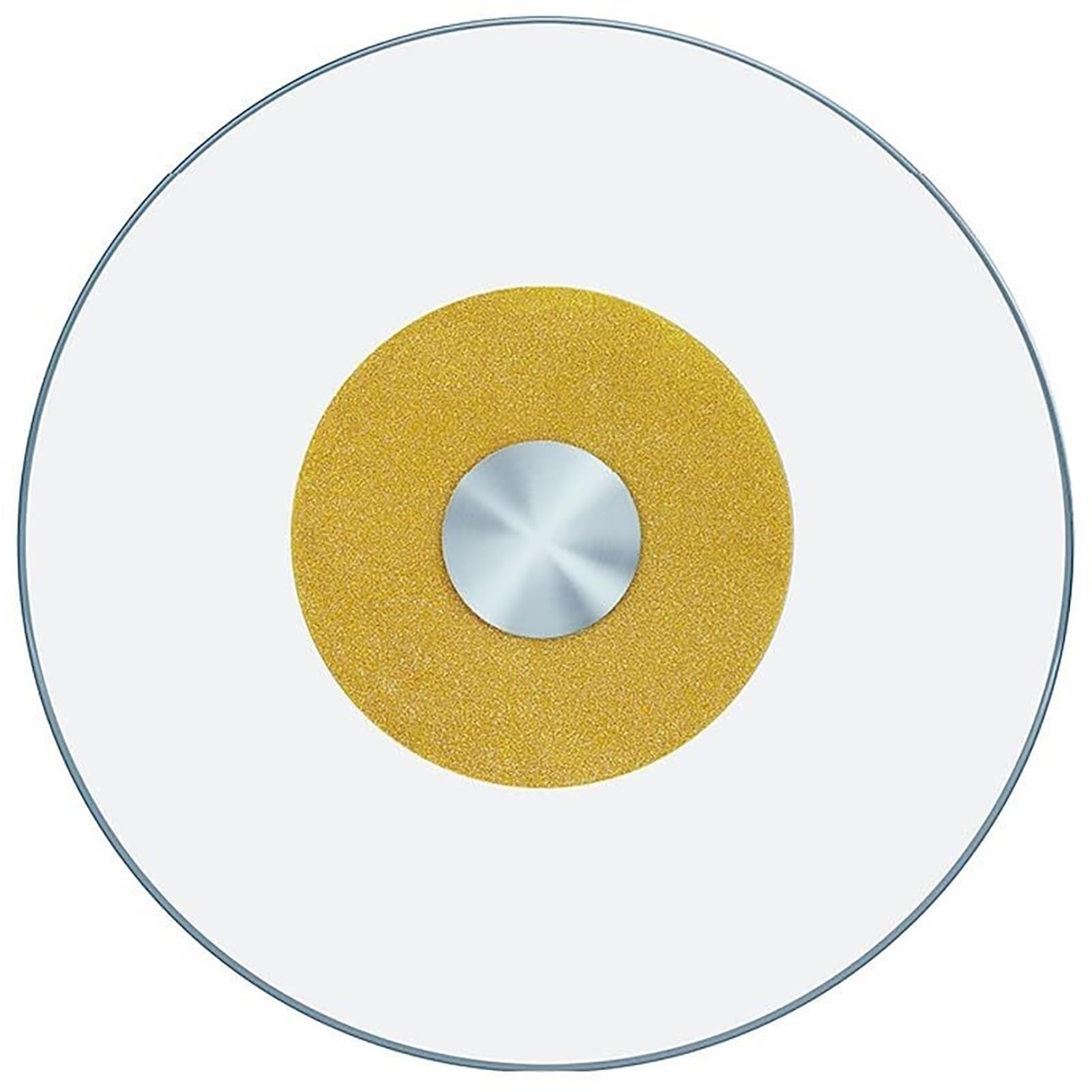 Grand plateau de service rond transparent en verre trempé rotation or