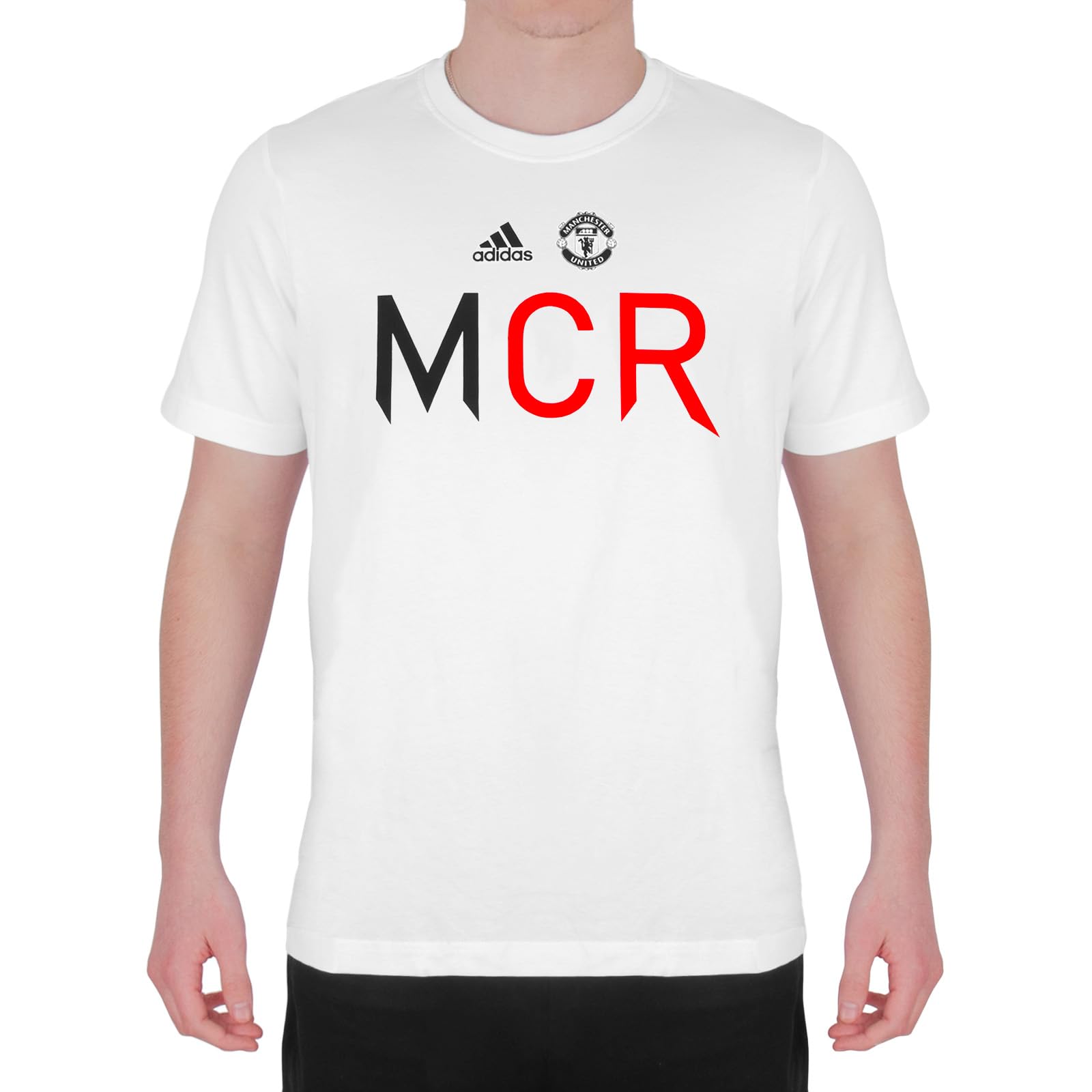 Manchester United Men's White Official Football Gift Graphic T-Shirt Medium