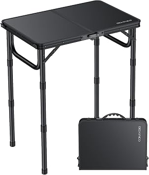 Folding Camping Table, 22"x15" Picnic Table, 3 Adjustable Height