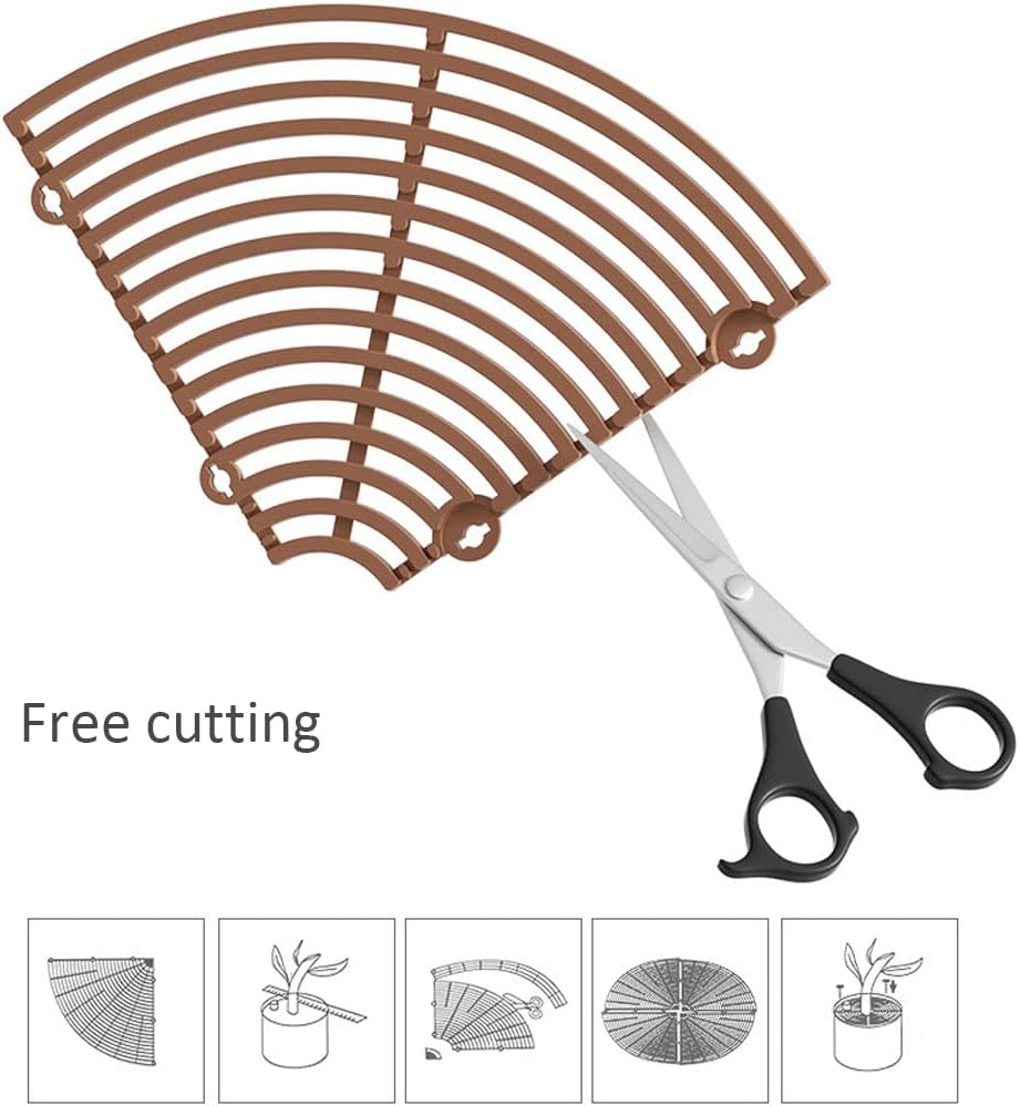 WAYUTO 2Pack Plant Pot Grid 20.47 Inch Diameter Plant Pot Cover Flower Protector from Cats Baby Safety Plant Pot Cover Brown L