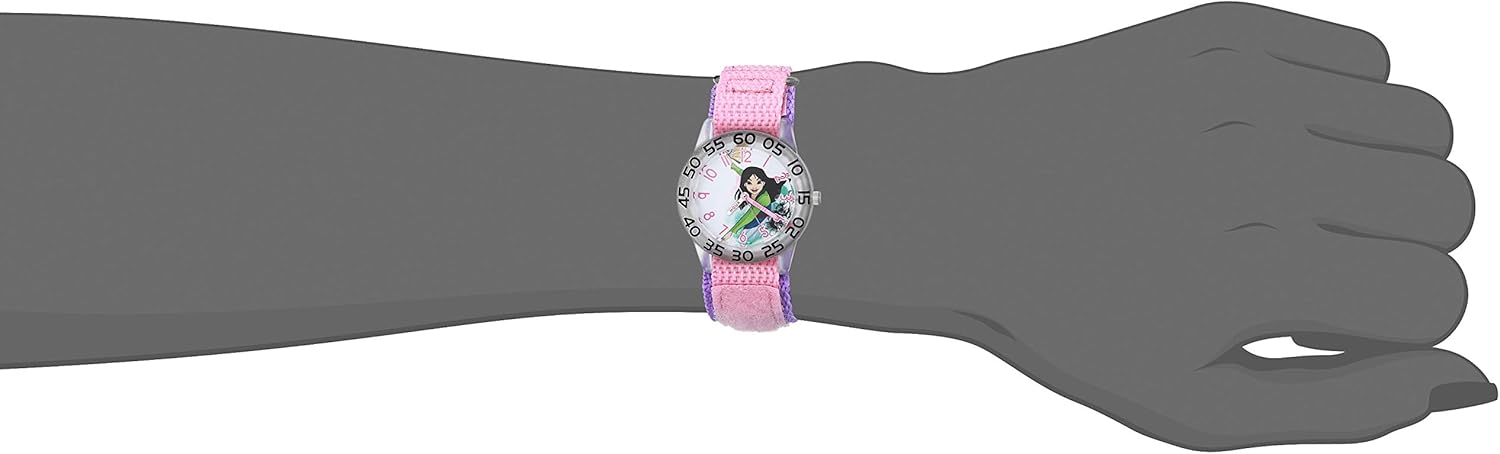 Disney Princess Kids' Plastic Time Teacher Analog Quartz Nylon Strap Watch