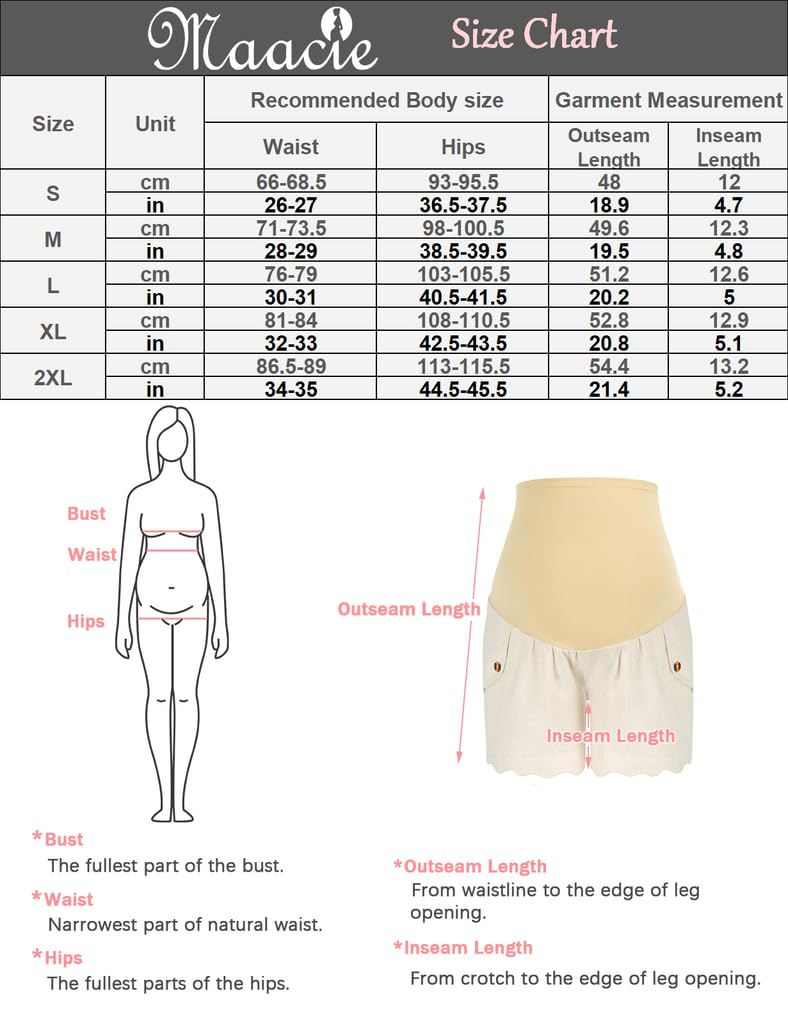 Maacie Schwangerschaftsshorts Mit Hoher Taille Aus Leinen Für Die Arbeit Mit Taschen
