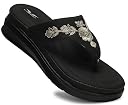 Carrito, Women Wedge Thong Heels | Comfortable Flats | Comfort Orthopaedic Sandals for Women| Doctor Slippers/Flip-Flops | Arch Support & Heel Cushion | Lightweight Anti-Skid Sole | Ultra-Cushioned Shock Absorbing Footbed | Available in Open Toe & Toe Separator Style | Water Resistant gallery image