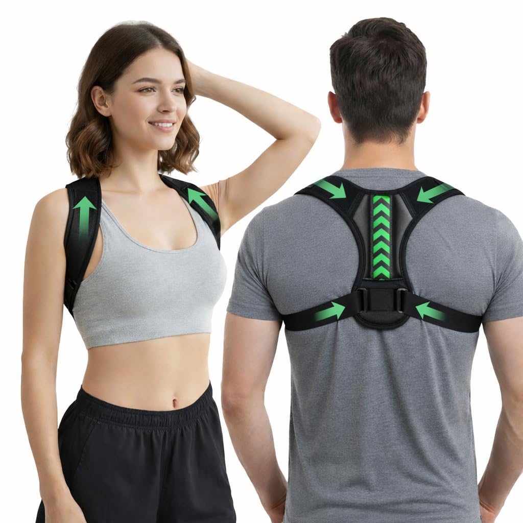 Advanced Adjustable Posture Support Brace for Men Women Lightweight Neoprene Back Shoulder Alignment Support One-Size Fully Adjustable Comfortable