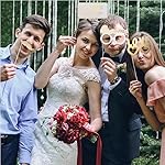 SOUL SHIFT 60PCs Fully Assembled Wedding Photo Booth Props - Prop Stand - Gold Signs - Elegant Wedding & Reception Party Supplies- Funny Wedding Props -Gold Foil Print – Bridal PhotoBooth - Image 5