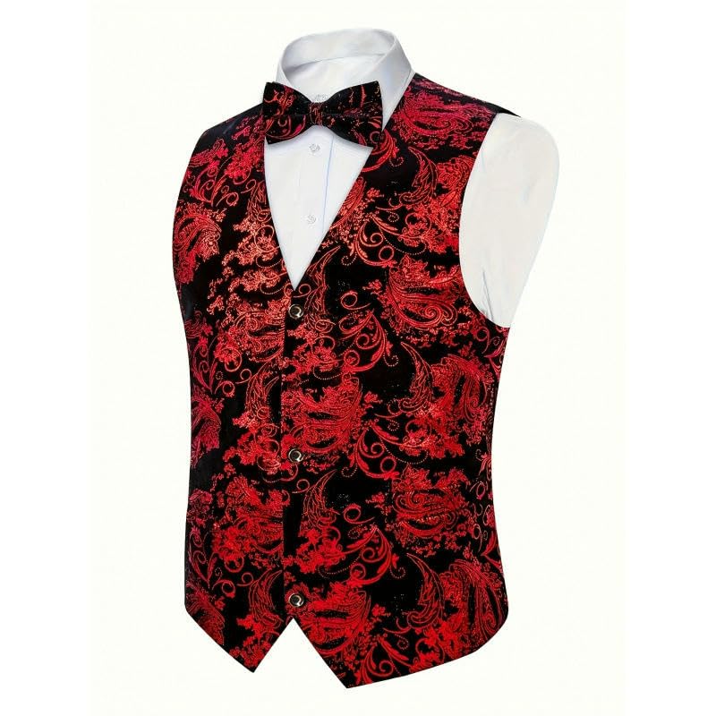 Chaleco de traje para hombre con elegante estampado dorado Silver que estiliza tu figura en talla M 6
