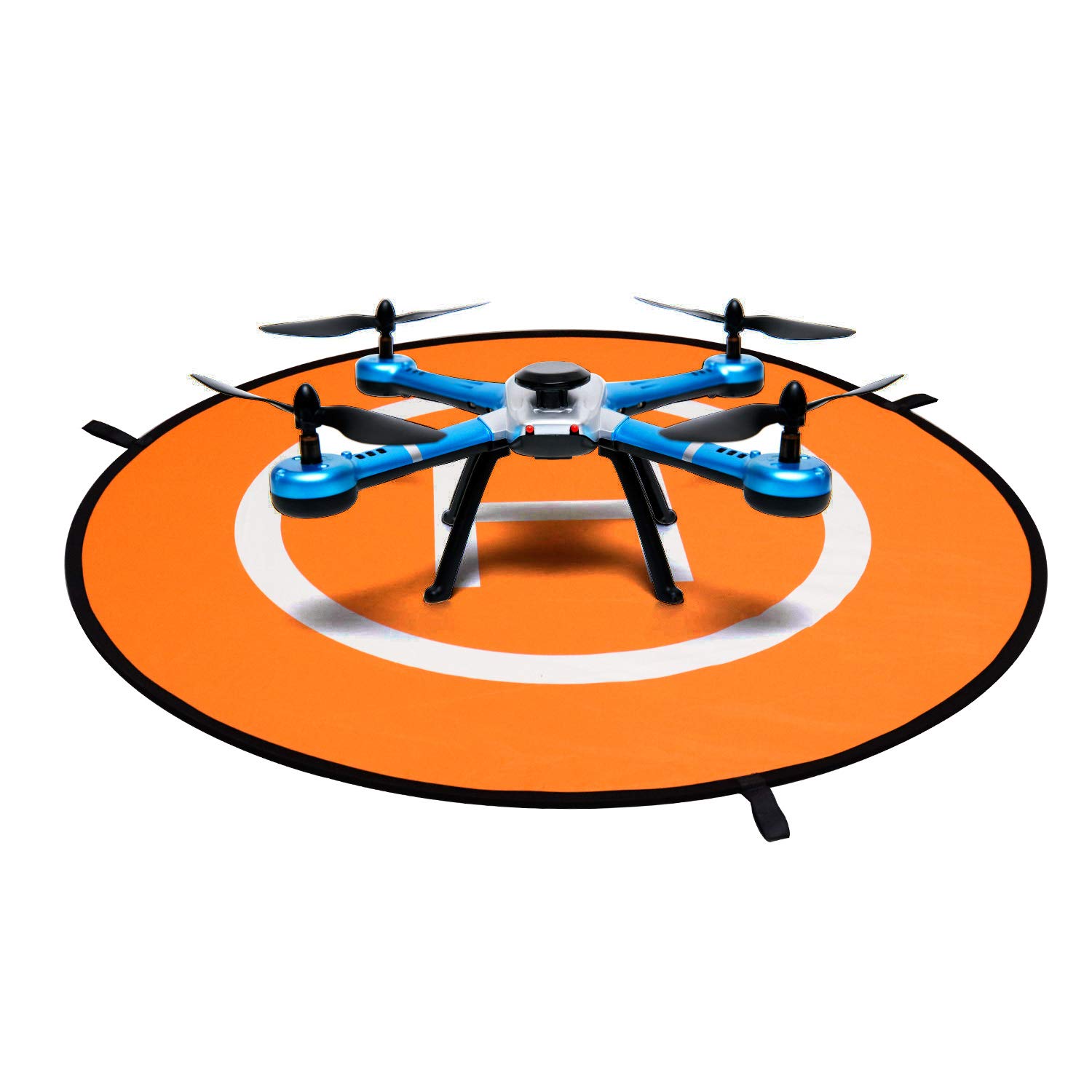 QWORK Drones Landing Pad, Foldable Landing Pads 110cm/43", Universal Waterproof Double Sided Helicopter Landing Mat for Antel Robotic, PVB Drones, RC Drones Helicopter