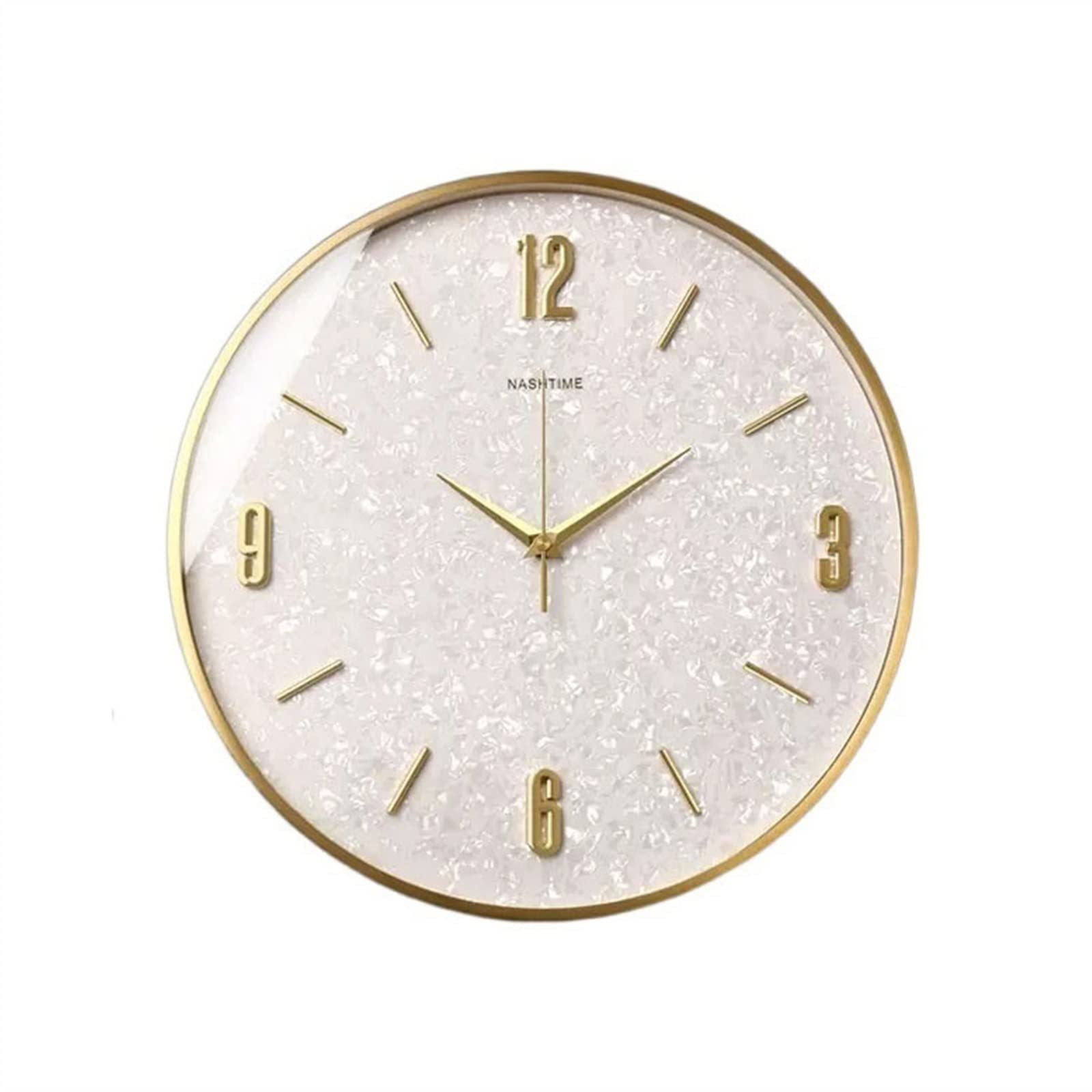 Aioneer Wall Clock 12 Inch/14 Inch Minimalist Living Room Clock Home Creative Wall Decoration Light Luxury Copper-Medium
