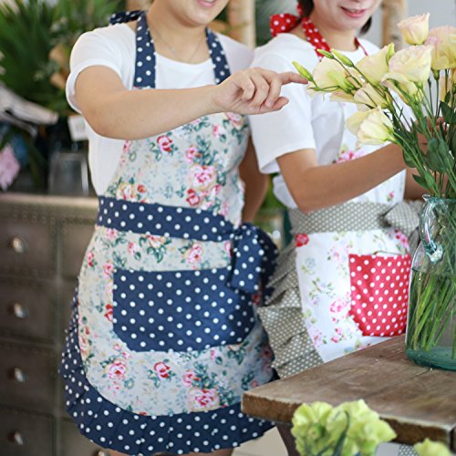 Neoviva Kitchen Apron For Women With Pockets, Double-Layered Bib Aprons For Cooking, Baking, Bbq And Gardening, Style Kathy, Floral Quarry Bloom #TOP6