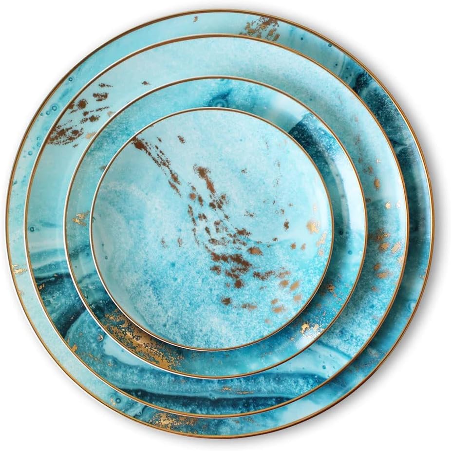 Ceramic Plate Set Personalized Bone China Tableware Pasta Plate Sample Room Decorative Shallow Plate