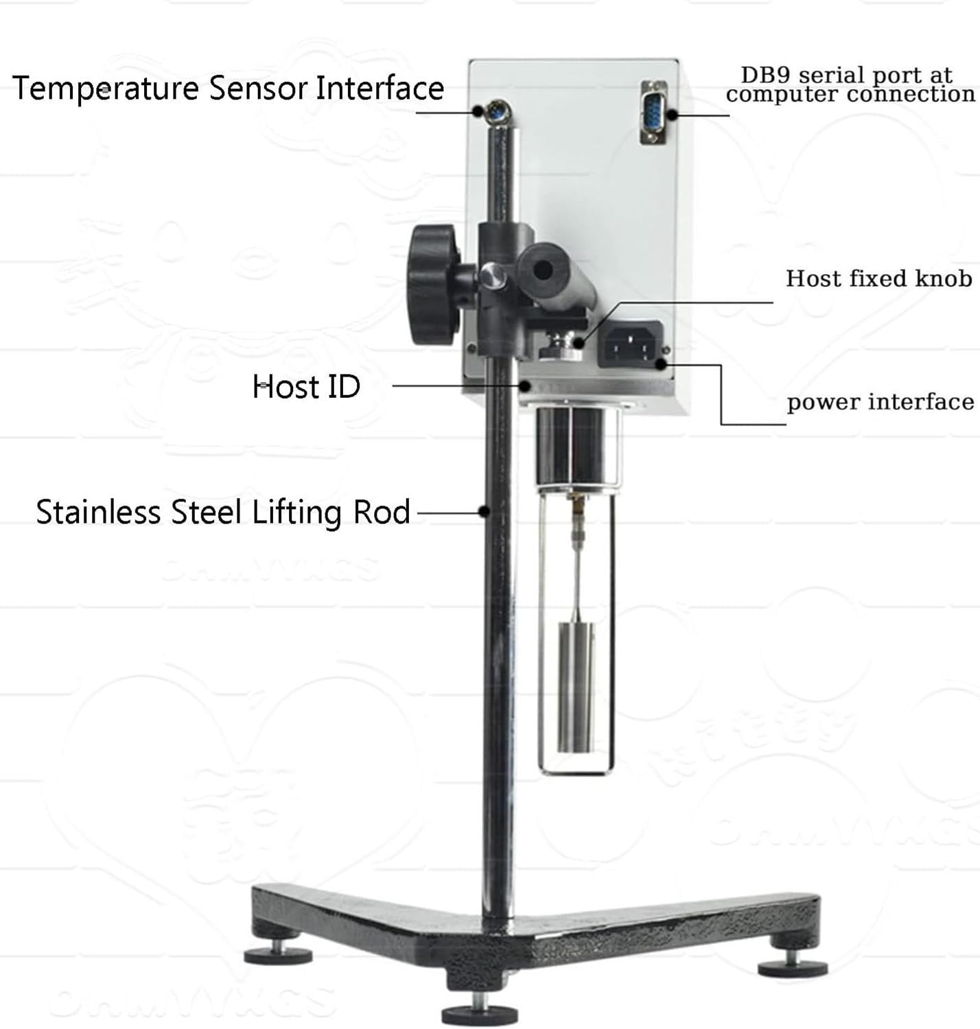 Digitales Rotationsviskosimeter mit Rotoren und Temperatursonde, tragbares Viskositätsmessgerät für Flüssigkeiten, ideal für Erdöl- und Bauanwendungen