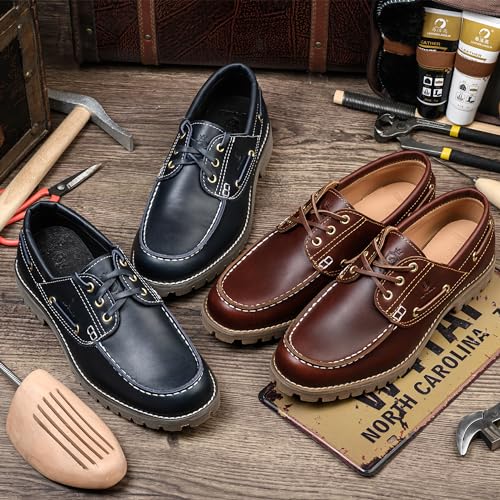 Zapatos náuticos cómodos de hombre en piel suave para evitar rozaduras 3