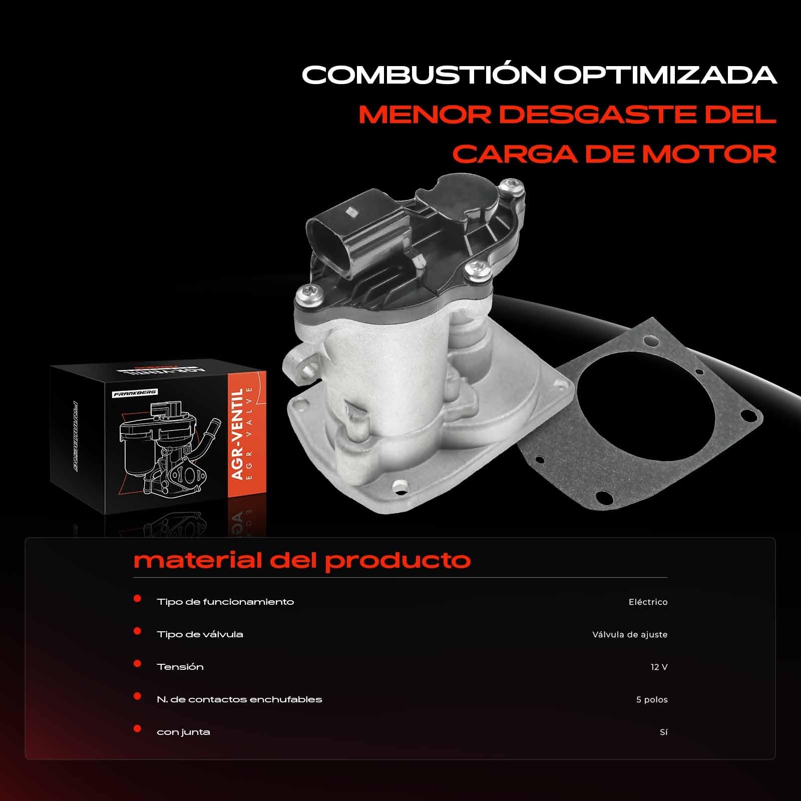 Frankberg Válvula EGR Compatible con Tourneo Connect 1.8 TDCi C-Max DM2 1.8 TDCi Galaxy WA6 1.8 TDCi Focus II Turnier DA DS FFS 1.8 TDCi Focus C-Max DM2 1.8 TDCi Replace# 1668578,8T1Q-9424-CE