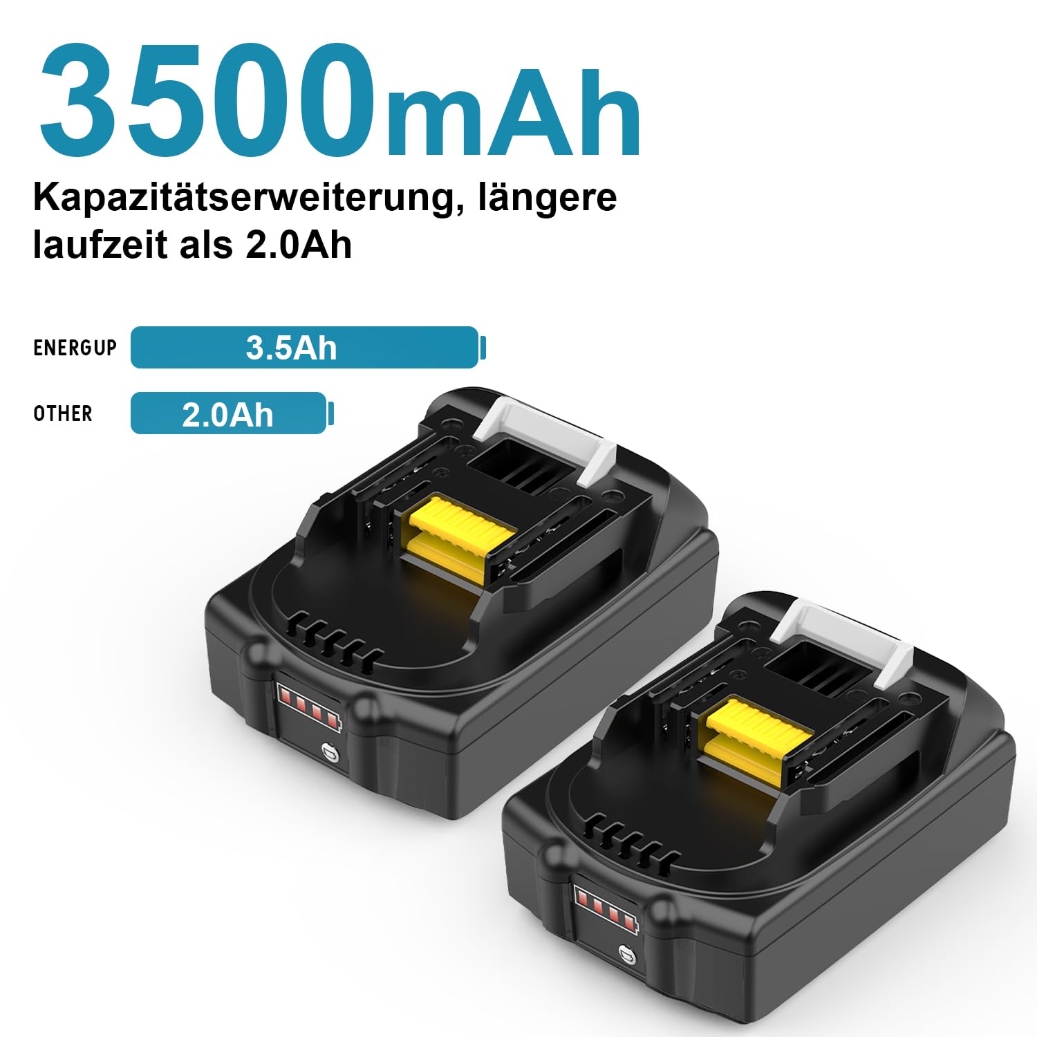 Energup 2 Piezas 18V 3500mAh Batería para Makita Batería 18V BL1830 BL1820 BL1815 BL1830B BL1840 BL1850