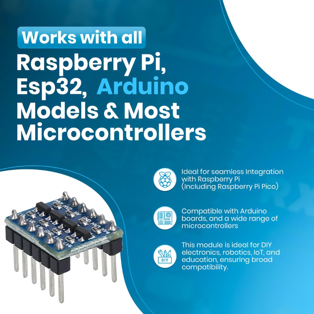 SHILLEHTEK IIC I2C Convertitore di livello logico pre-venduto bidirezionale 3.3V-5V 4 canali compatibile con Arduino, Raspberry Pi e altri microcontrollori (3)