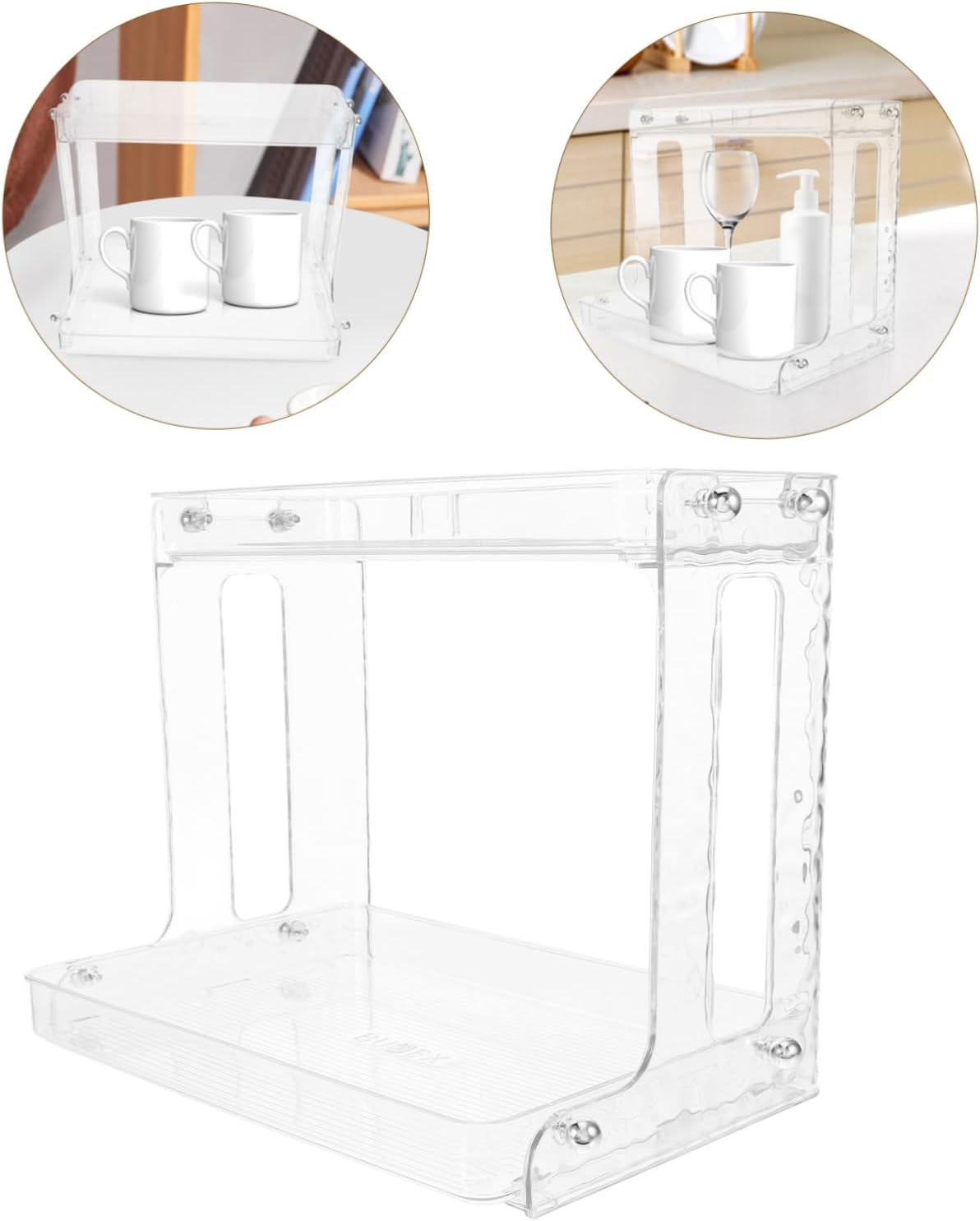 Double Layer Storage Rack Coffee Mug Holder Countertop Cup Rack Home Organizer