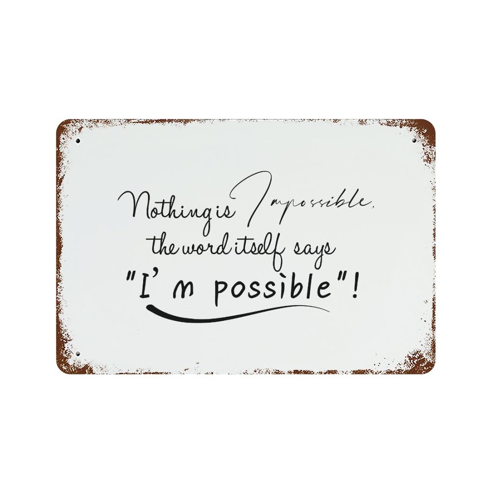 Panneau en métal aluminium citation motivationnelle décoration murale maison et jardin