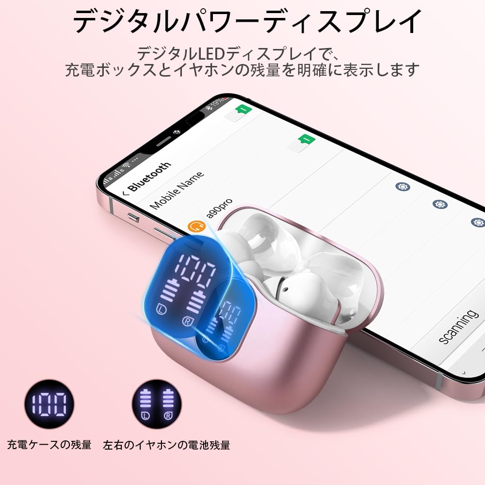 即購入OK⭕️ Bluetooth イヤホン Bluetooth5.3技術 Bluetooth5 3ワイヤレスイヤホン高音質 IPX7防水 自動ペアリング