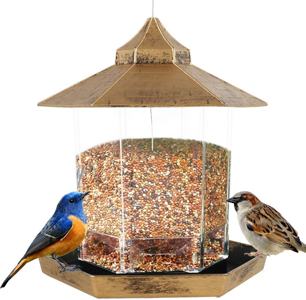Amazon.co.jp: バードフィーダー 野鳥 餌台 屋根 付き 吊下げ 餌場