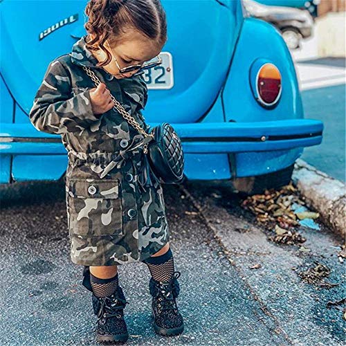 Toddler Kids Baby Girl Camouflage Jacket Coat Casual Denim Windbreaker Button Down Outerwear Winter Fall Outfit Clothes (Camouflage,5-6 Years)